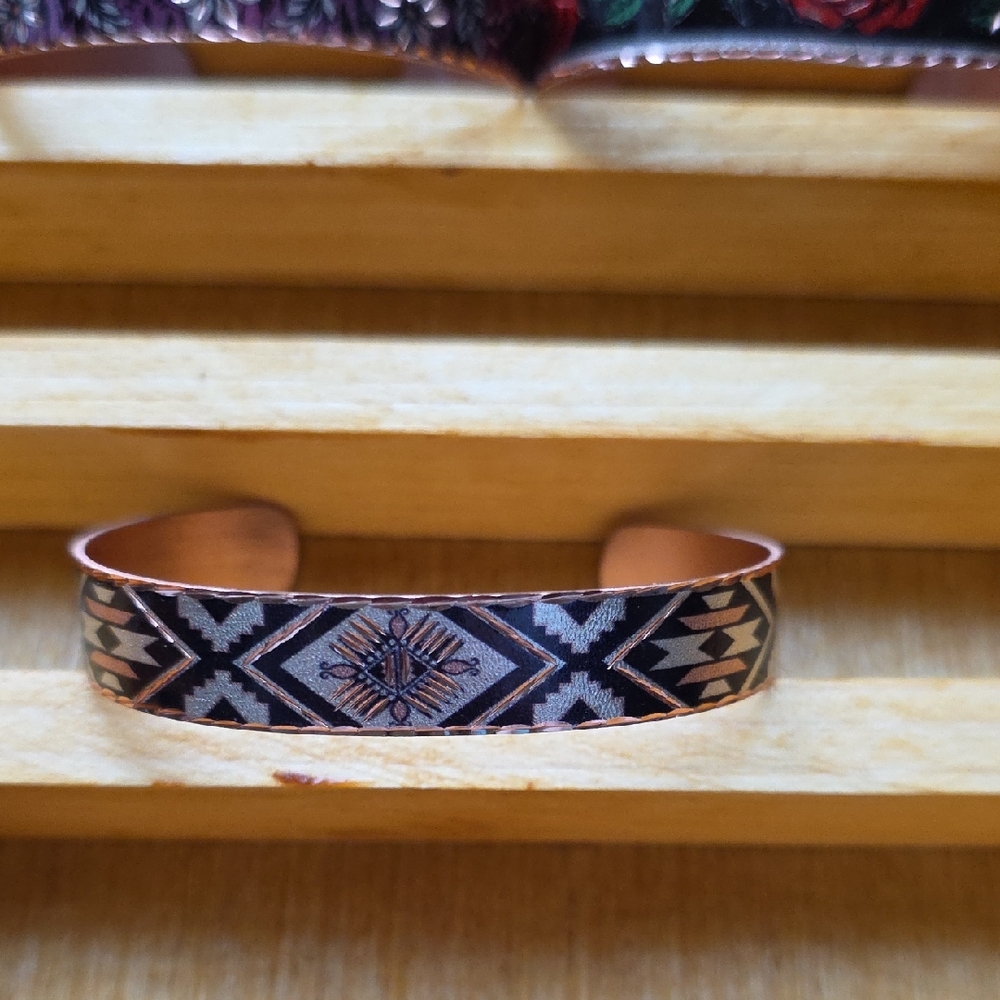 Geometric Copper Cuff Bracelet